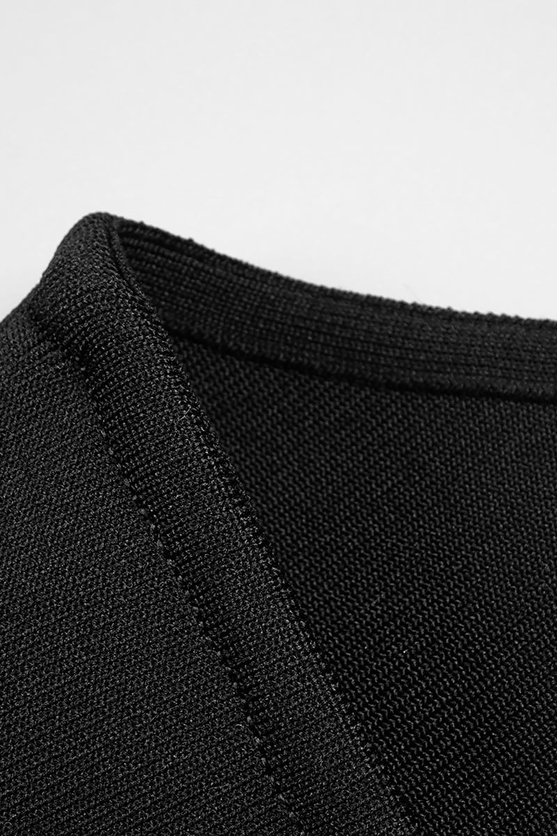 Halter Neck Slits Maxi Bandage Dress In Black