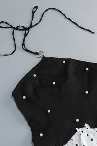 Halter Pearl Polka Dots A-line Dress