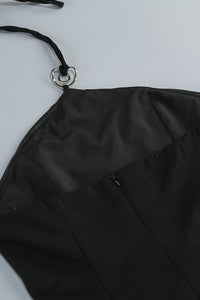 Halter Pearl Polka Dots A-line Dress