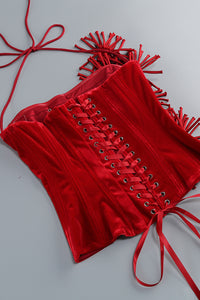 Halter Rose Floral Corset Dress in Black Red