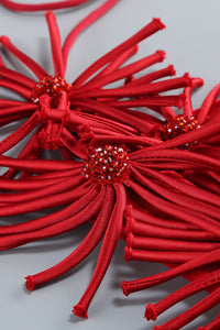 Halter Rose Floral Corset Dress in Black Red