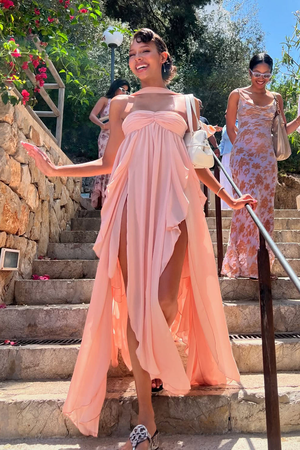 Halter Backless Ruffle Maxi Dress