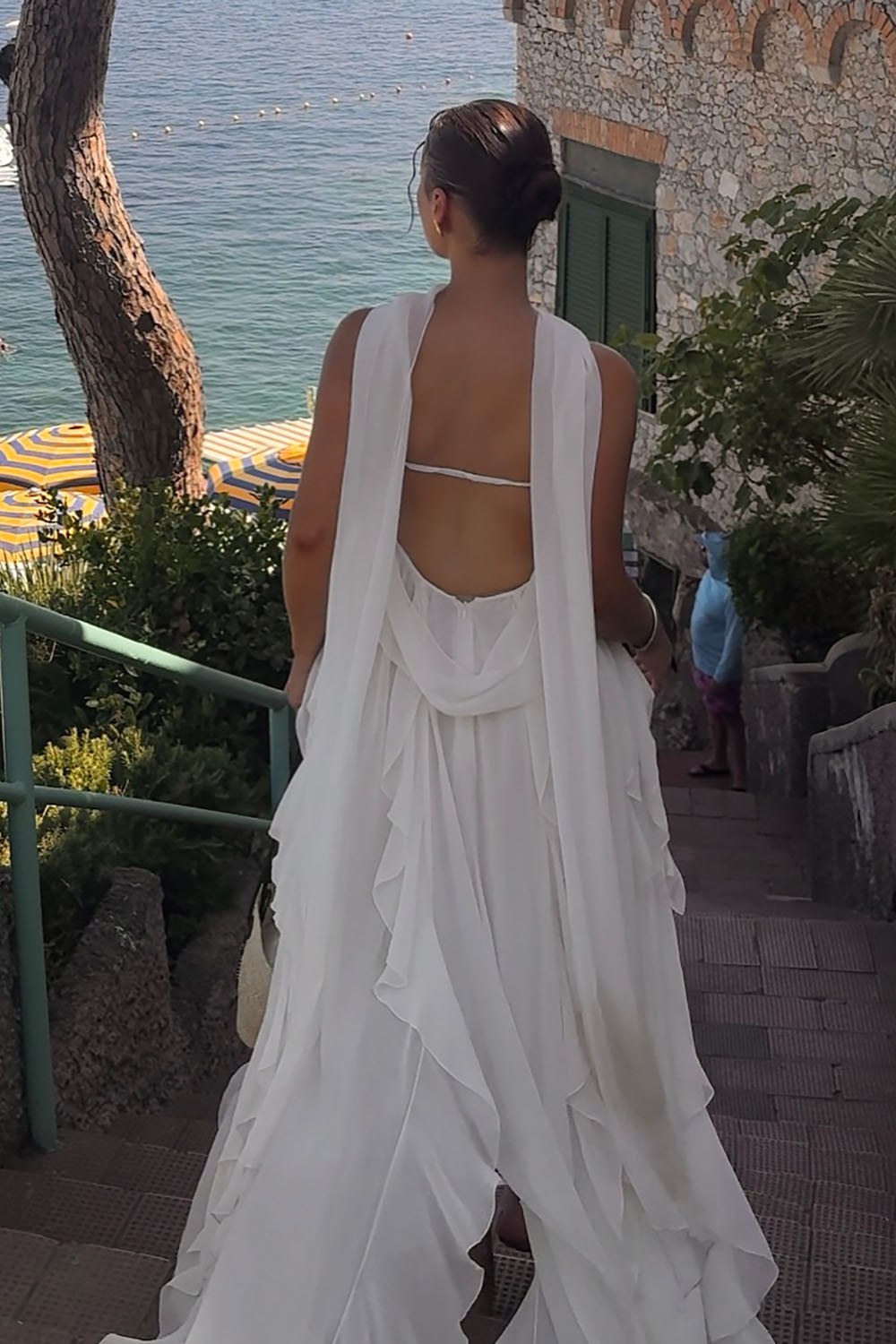 Halter Backless Ruffle Maxi Dress