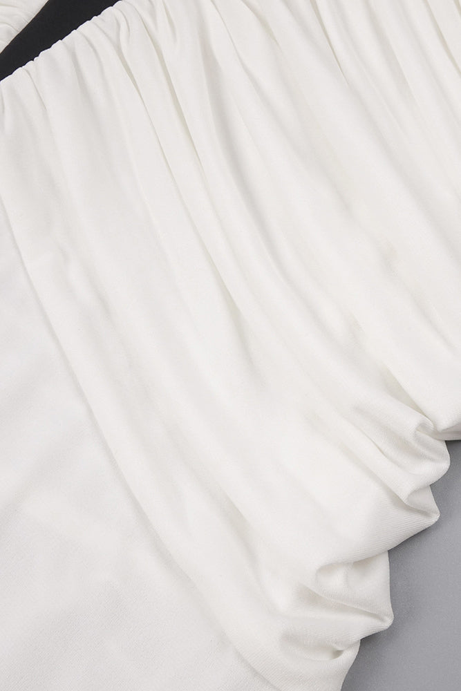 Halter Backless Colorblock Pleated Maxi Dress