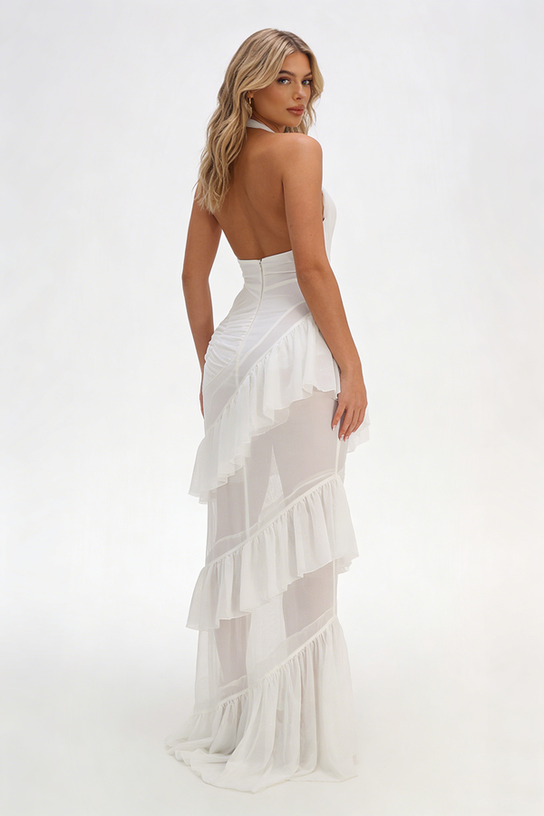 Halter Backless Tulle Gown