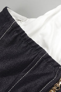 Halter Contrasted Bustier Drappy Gown