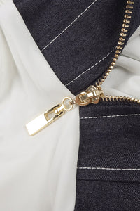 Halter Contrasted Bustier Drappy Gown