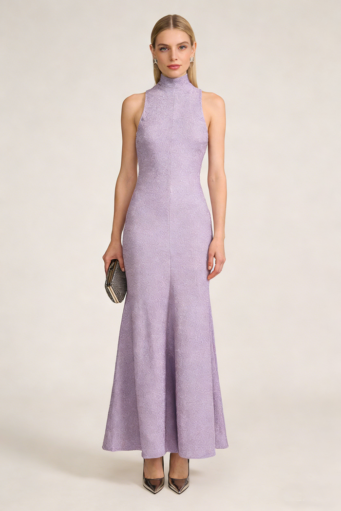 Halter Floral Backless Maxi Dress