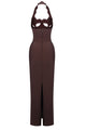 Halter Hollow Out Maxi Bandage Dress