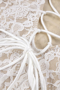 Halter Open Back Lace Wedding Gown