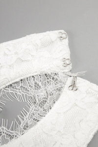 Halter Open Back Lace Wedding Gown