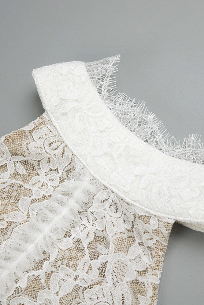 Halter Open Back Lace Wedding Gown