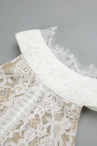 Halter Open Back Lace Wedding Gown