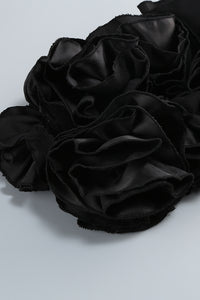 Halter Rose Floral Corset Dress in Black Red