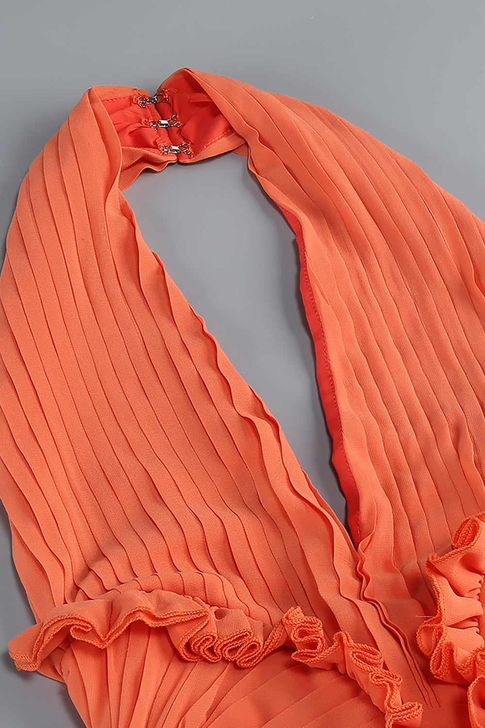 Halter Ruffle A-line Maxi Dress