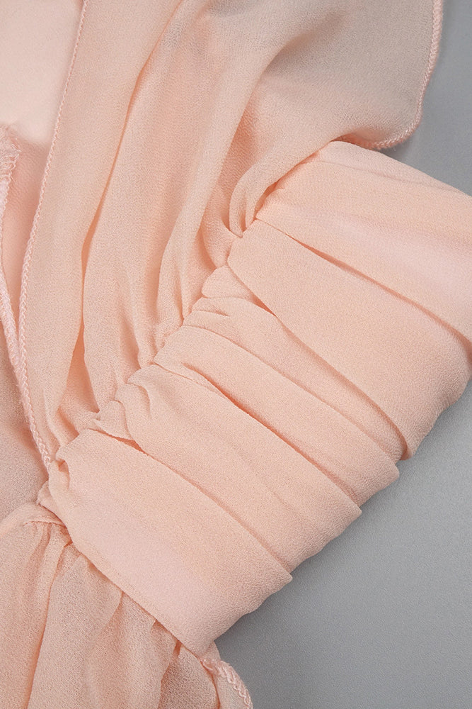 Halter Backless Ruffle Maxi Dress