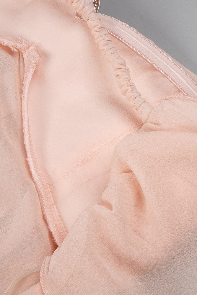 Halter Backless Ruffle Maxi Dress