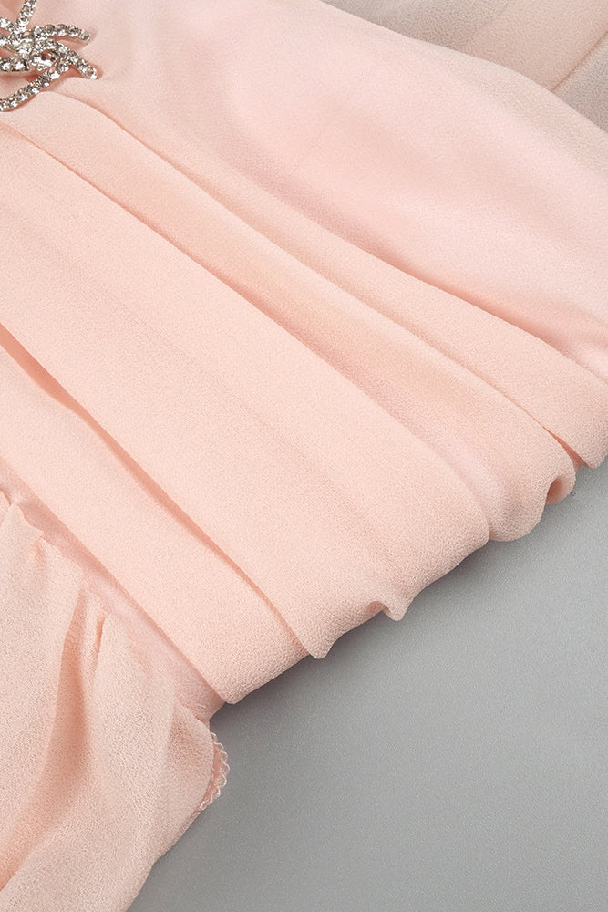 Halter Backless Ruffle Maxi Dress