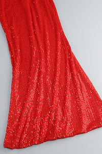 Halter Sequin Embellished Maxi Dress