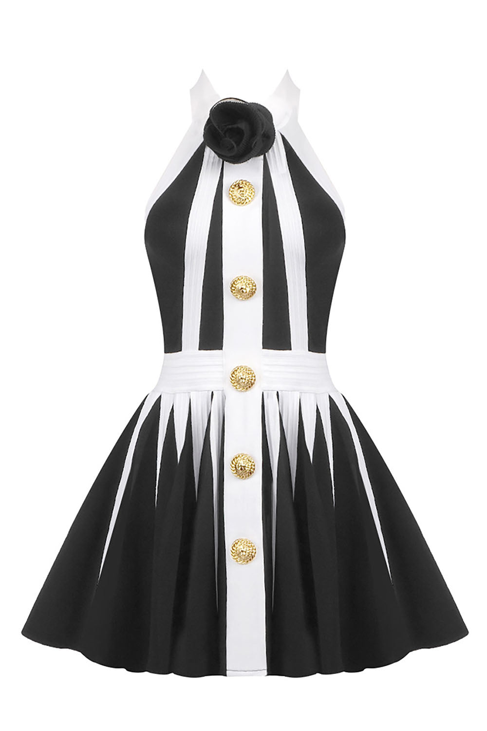 Halterneck Backless Mini A-line Dress – CHICIDA
