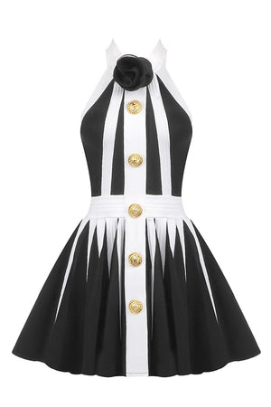 Halterneck Backless Mini A-line Dress