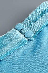 Halterneck Fringe Velvet Dress