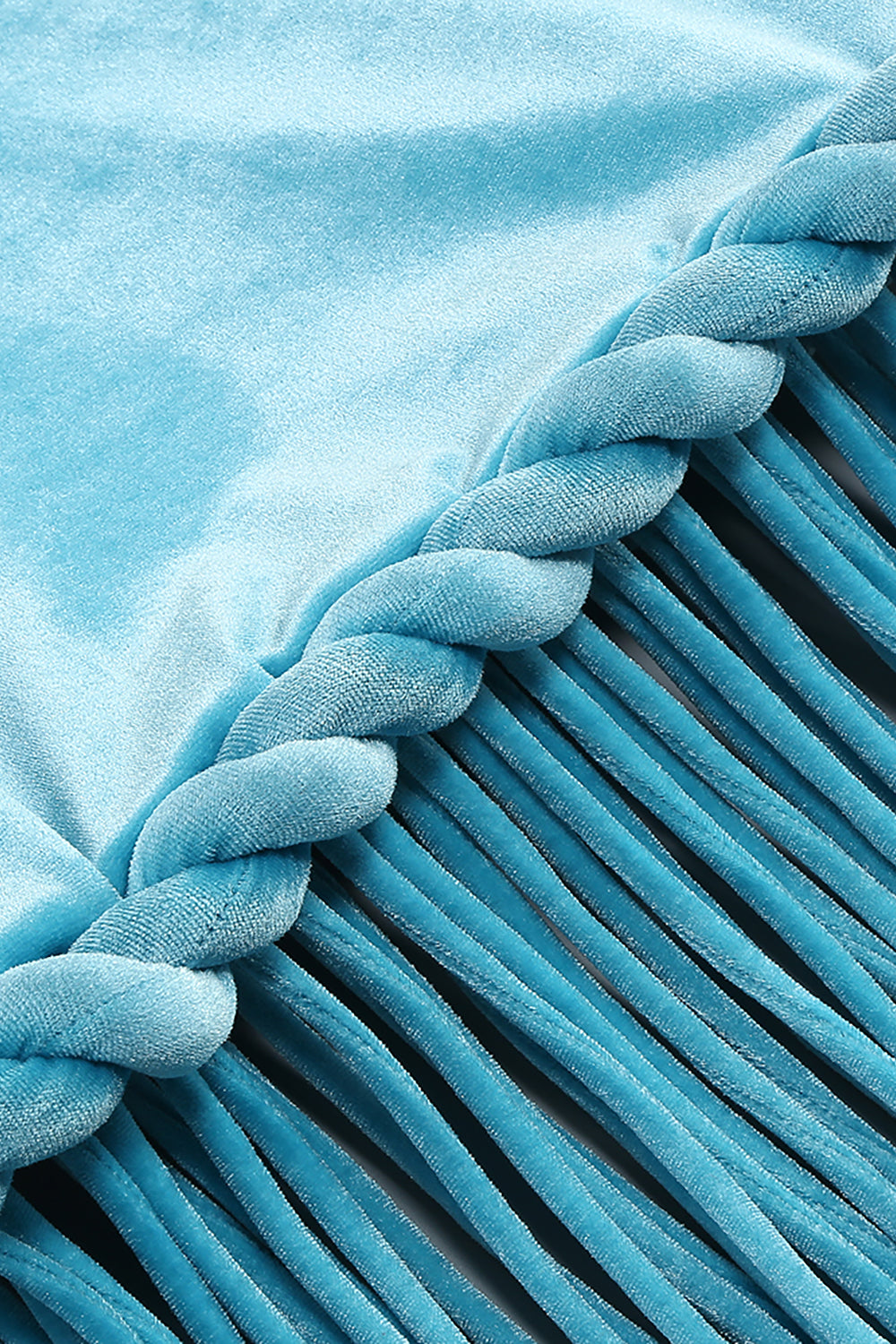 Halterneck Fringe Velvet Dress