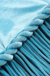 Halterneck Fringe Velvet Dress