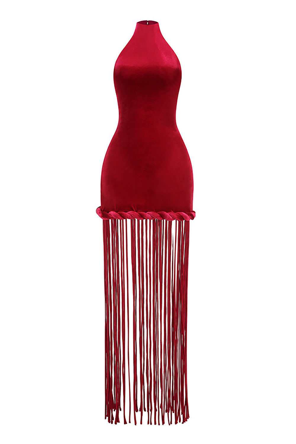 burgundy fringe dress Koressa Halter Fringe Mini Dress | Burgundy | Womens main image 1
