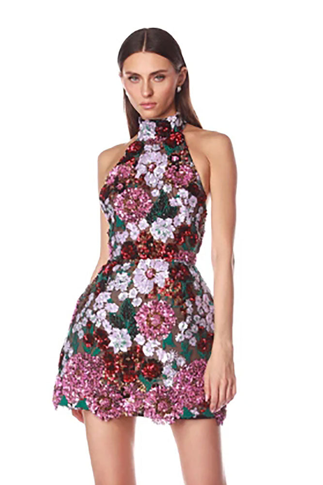 Halter Open Back Mini Dress