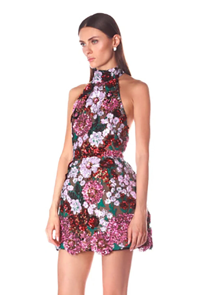 Halter Open Back Mini Dress