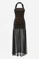 Halterneck Ruched Maxi Dress