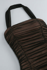 Halterneck Ruched Maxi Dress