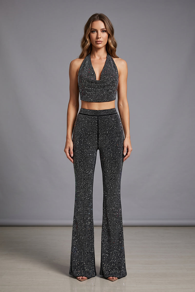 Halterneck Sparkly Pants set
