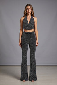 Halterneck Sparkly Pants set