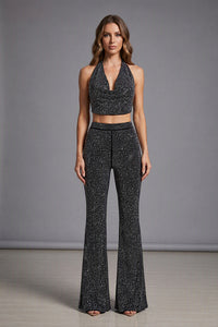 Halterneck Sparkly Pants set