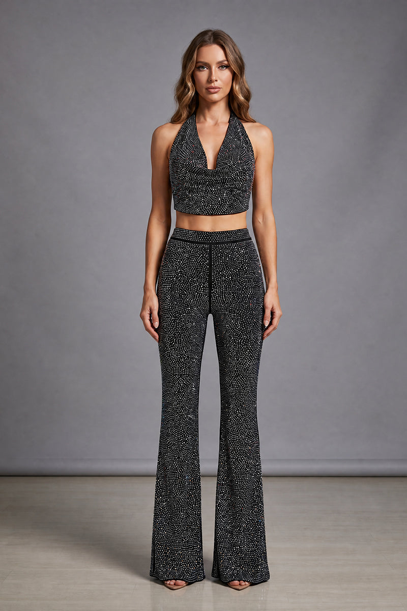 Halterneck Sparkly Pants set