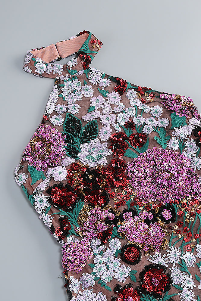 Halter Open Back Mini Dress