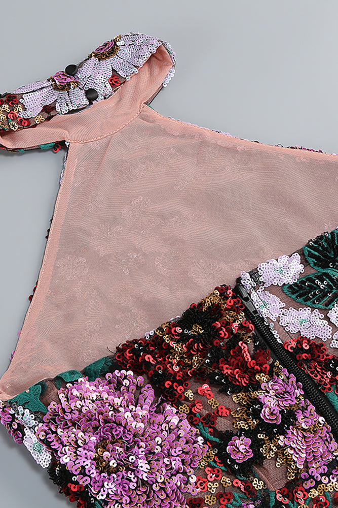 Halter Open Back Mini Dress