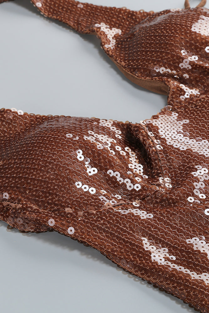 Halterneck Sequined Gown