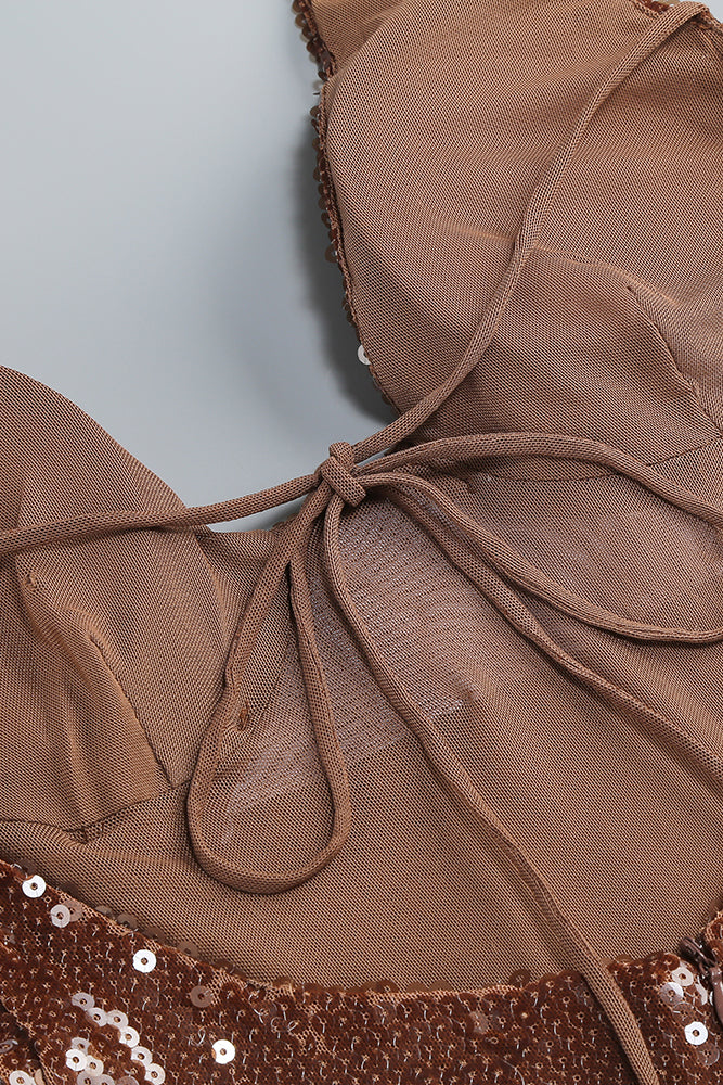 Halterneck Sequined Gown