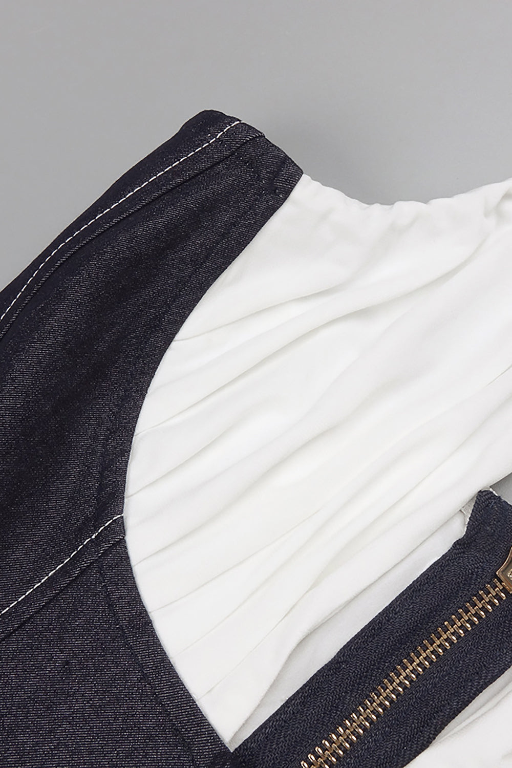 Halterneck White and Black Corset Maxi Dress