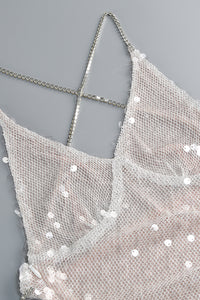 Handmade Sequin Chain Semi Sheer Dress