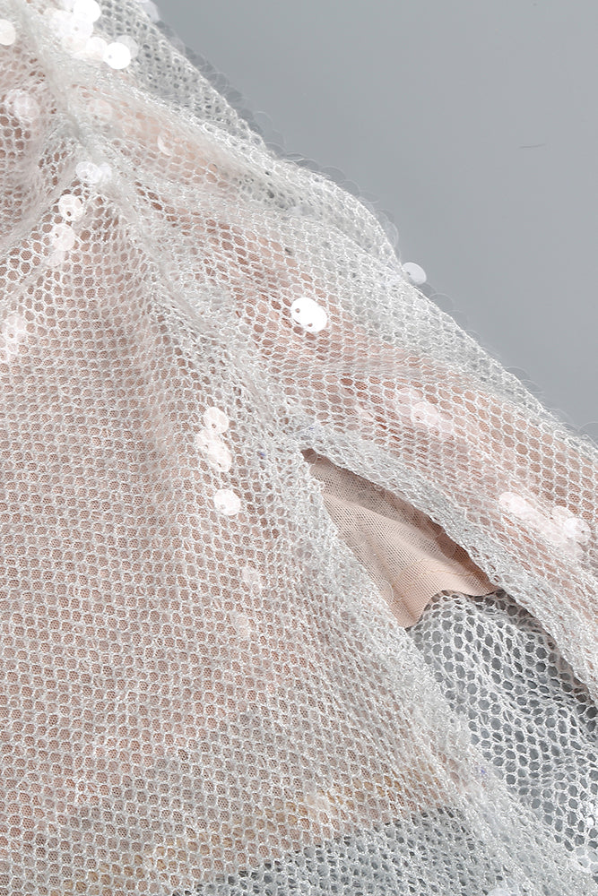 Handmade Sequin Chain Semi Sheer Dress