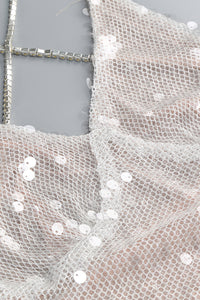 Handmade Sequin Chain Semi Sheer Dress