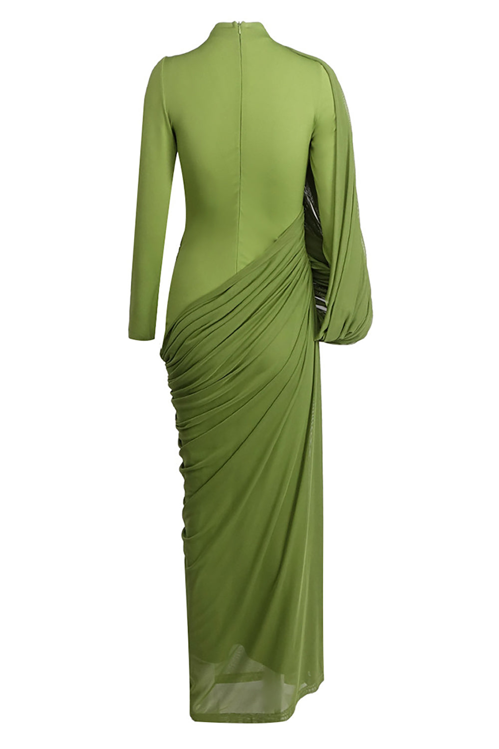 High Neck Asymmetrical Draped Gown