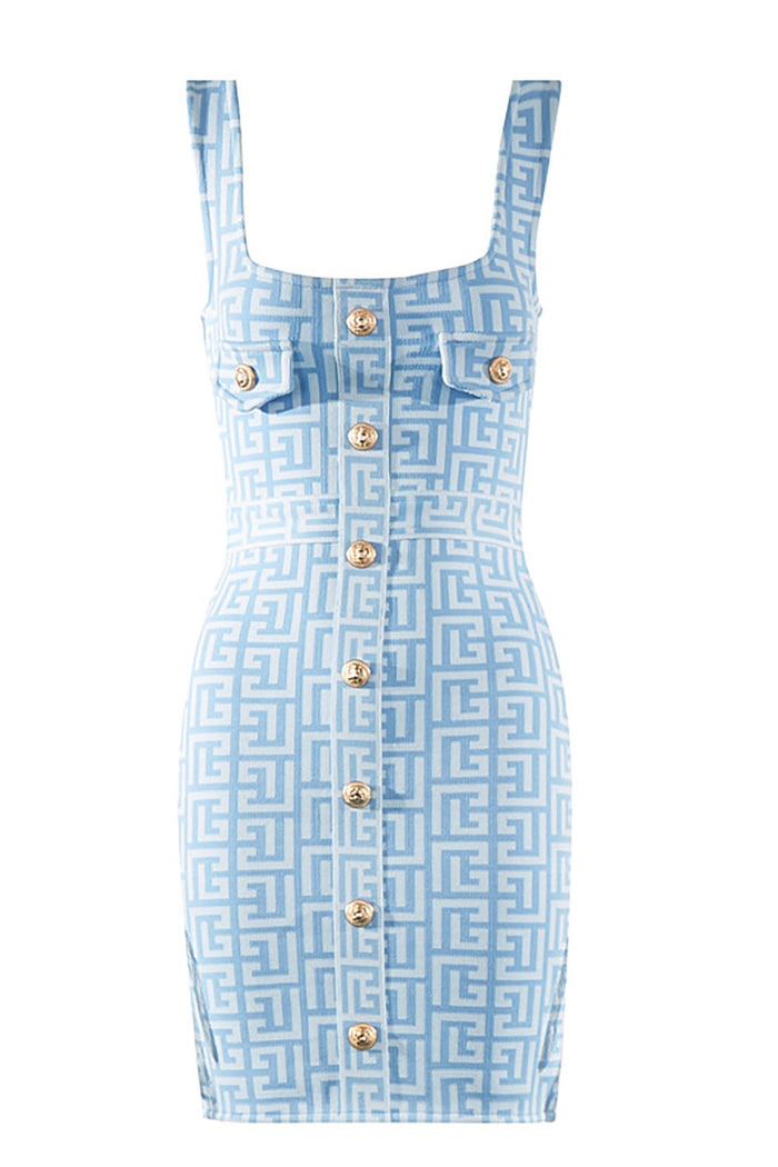 Jacquard Bandage Mini Dress