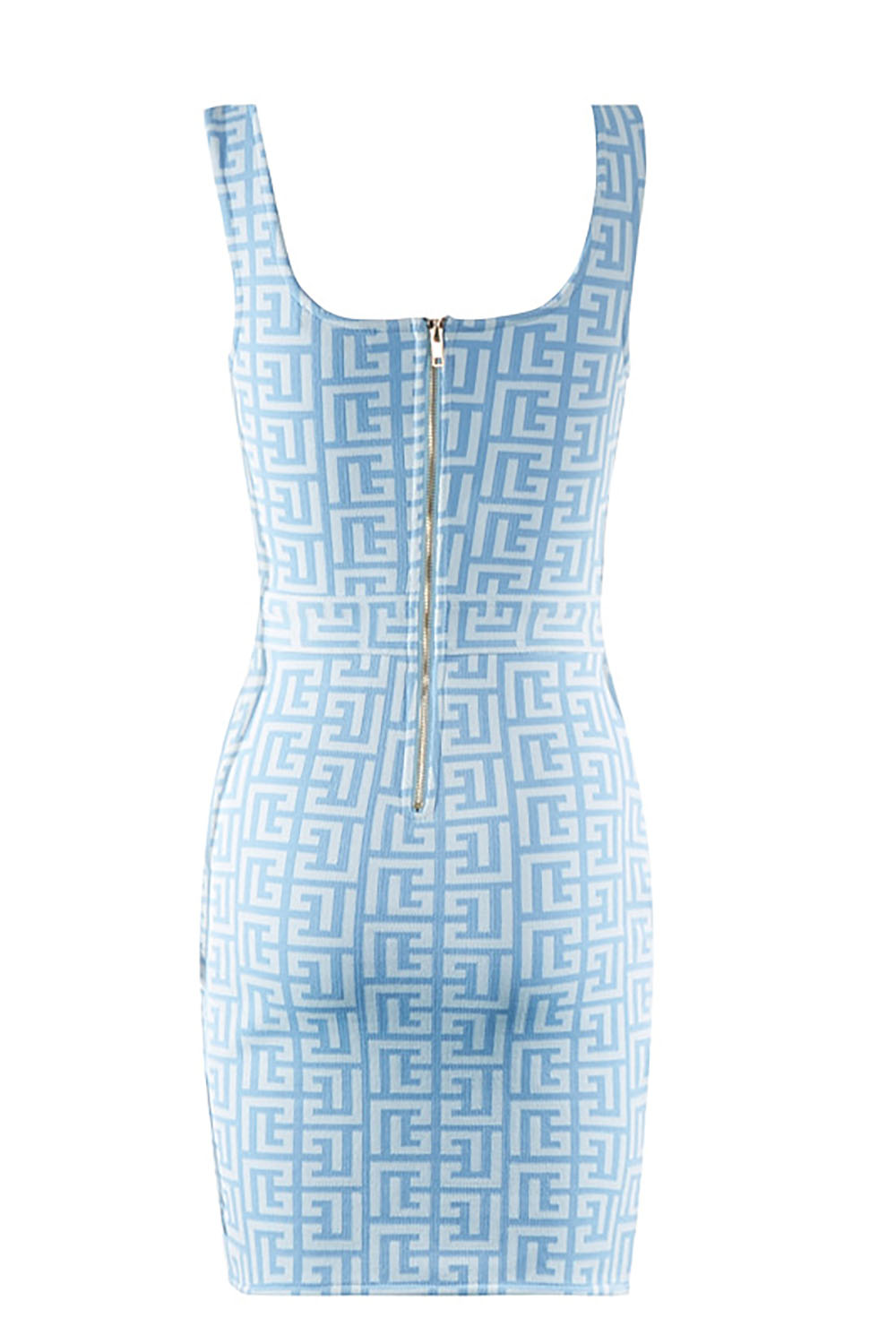 Jacquard Bandage Mini Dress CHICIDA Jacquard Bandage Mini Dress CHICIDA