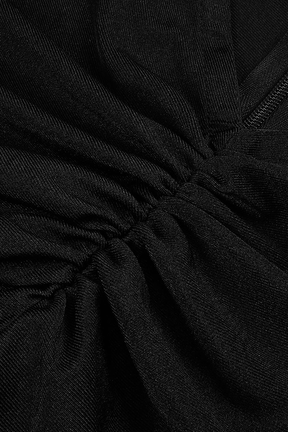 Robe froncée découpée en jersey noir