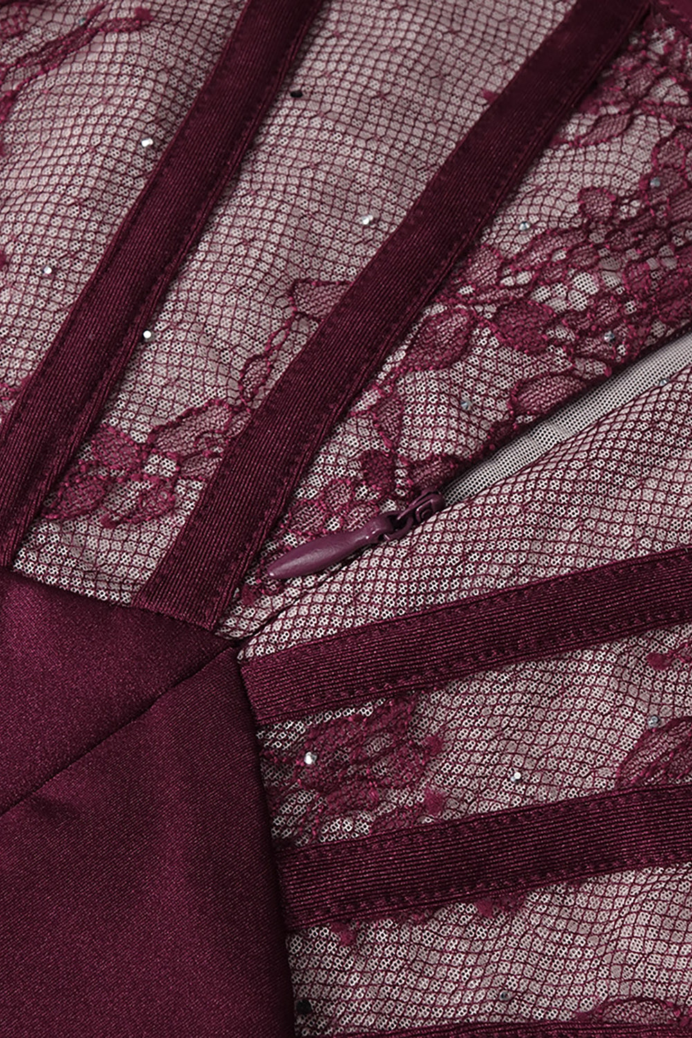 Lace-panel Gathered Mini Dress